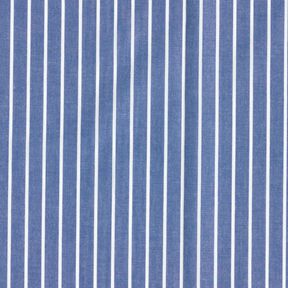 Katoenen stof strepen – jeansblauw/wit, 