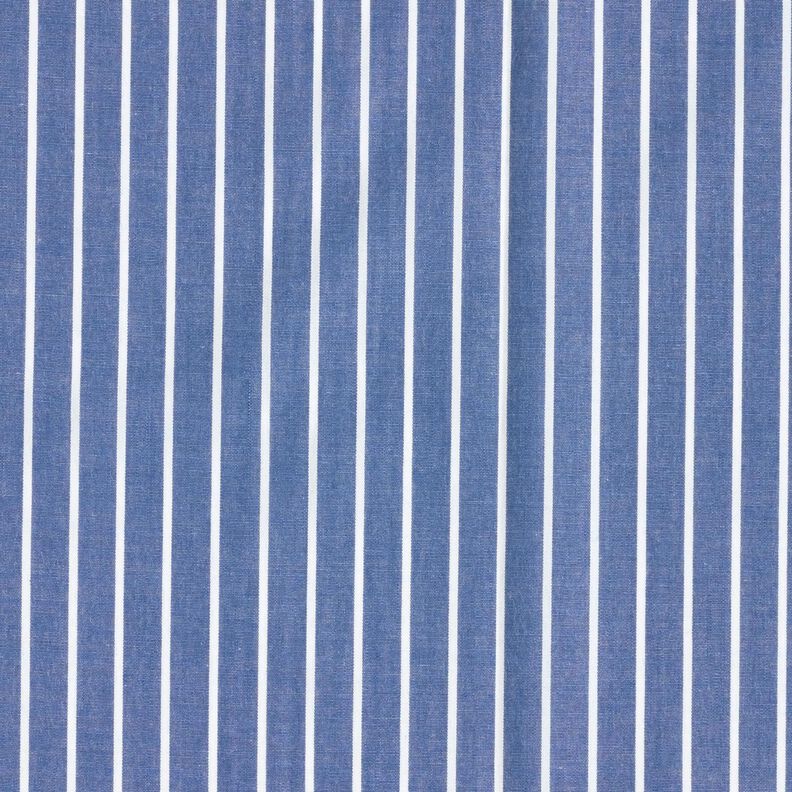 Katoenen stof strepen – jeansblauw/wit,  image number 1