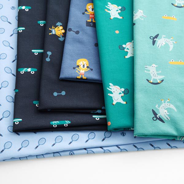 Katoenjersey skate krokodil | PETIT CITRON – mint, image number 4