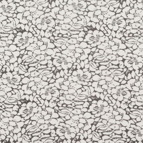 Crêpe chiffon bloemenornamenten – wit/zwart, 