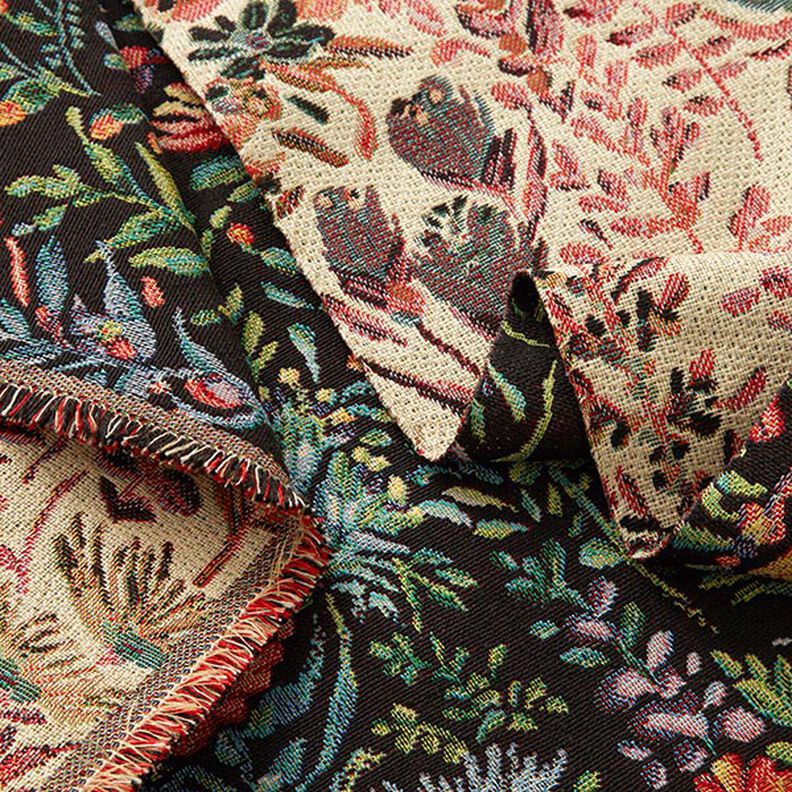 Decostof Gobelin Kleine bloemetjes – zwart,  image number 3
