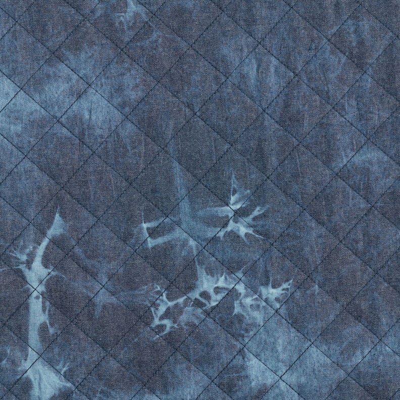 Doorgestikte stof chambray tie-dye – jeansblauw,  image number 6