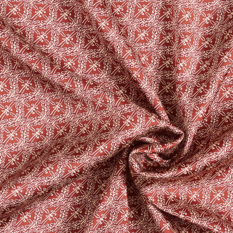 Polyestersatijn paisley ruiten – koper, image number 3