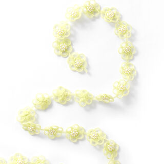 Organza band bloemen [25 mm] – pastelgroen, 