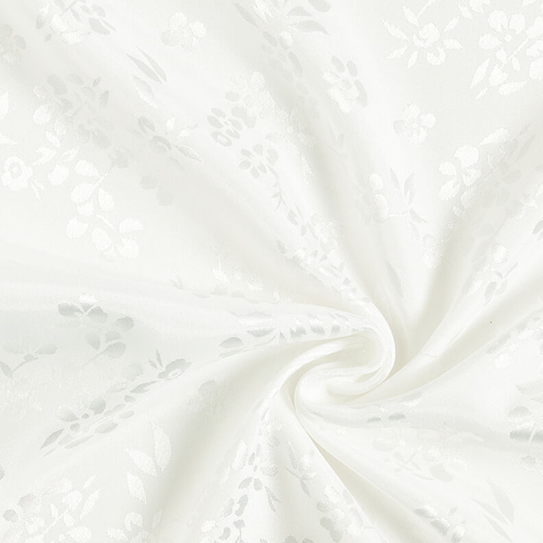 Satijnen voeringstof bloemen – wit,  image number 3