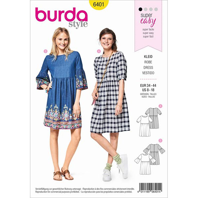 Jurk, Burda 6401 | 34 - 44,  image number 1