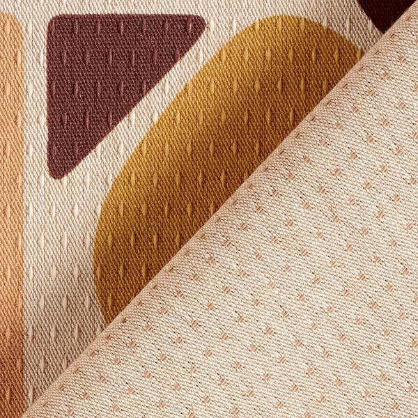 Decostof jacquard retro vormen gerecycled – currygeel/natuur, image number 4