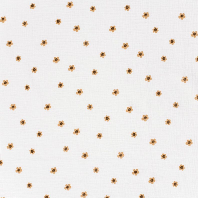 Mousseline/dubbel gehaakte stoffen Zonnebloemen – ivoor/oud goud,  image number 1