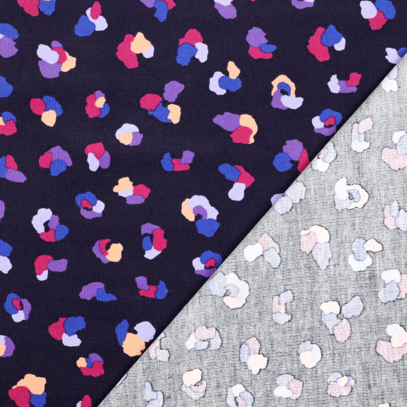 Babyrib kleurrijke luipaardvlekken | Poppy Fabrics – marineblauw,  image number 4