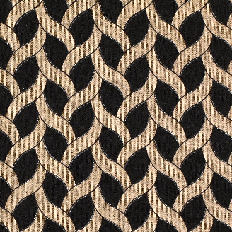 Viscosejersey Glitter kabelpatroon – zwart/perzik, image number 1