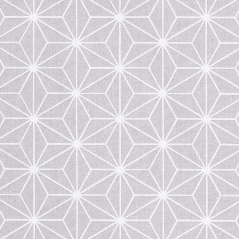 Katoenen stof Cretonne Japanse sterren Asanoha – grijs,  image number 1
