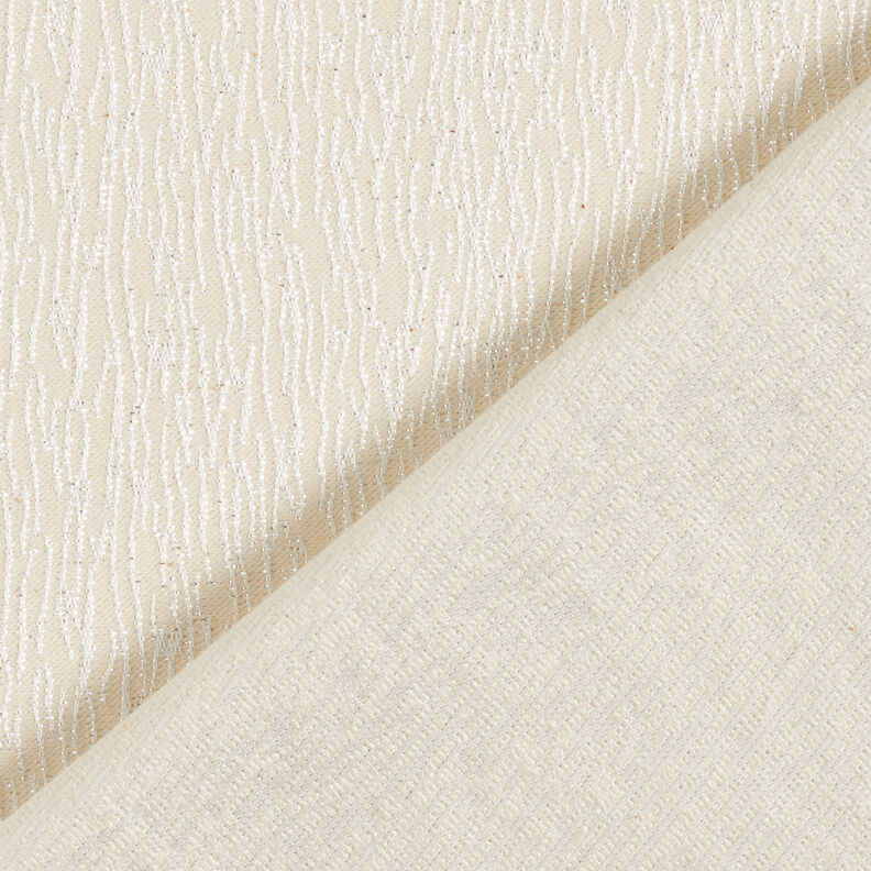 Kledingsjacquard glinsterende kronkelende lijnen – wit/zilver,  image number 5