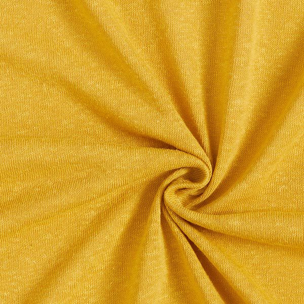 Jersey linnen-viscosemix effen – curry, image number 1