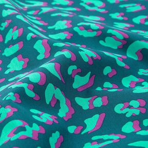 Gecoate katoen abstracte Leeuw | Poppy Fabrics – petroleum/lila, 
