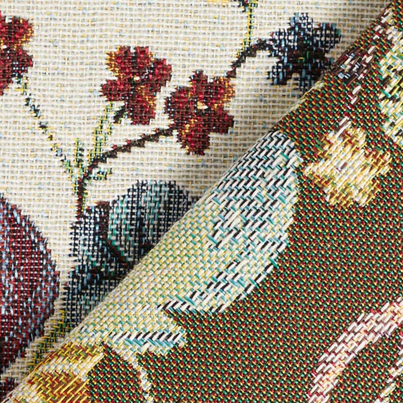 Decostof tapijtstuk Bloemen – beige,  image number 4
