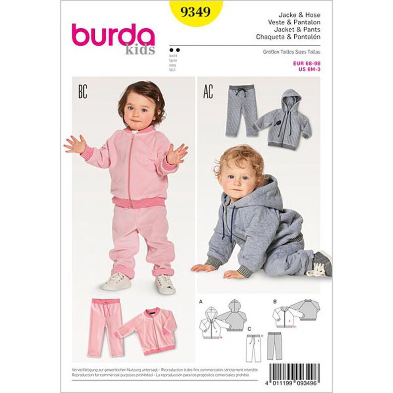 Babyjas | Blouson | Broek, Burda 9349 | 68 - 98,  image number 1