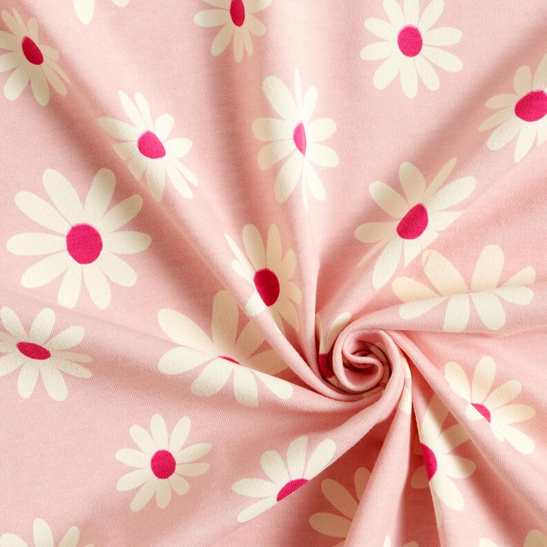 Katoenmix Jersey Bloemetjes – roos, image number 3