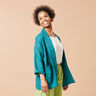 Linnen stof Ramee mix medium – zwart blauw,  thumbnail number 6