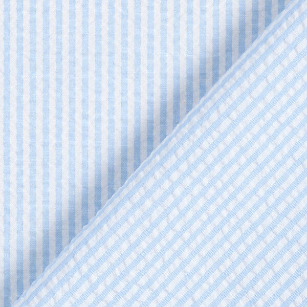Seersucker Katoenmix strepen – lichtblauw/ecru,  image number 4