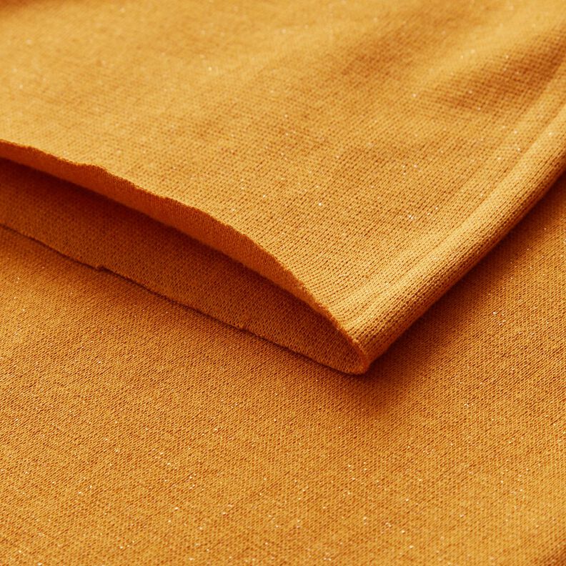 Boordstof met glitter rondgebreid – currygeel/goud metallic, image number 4