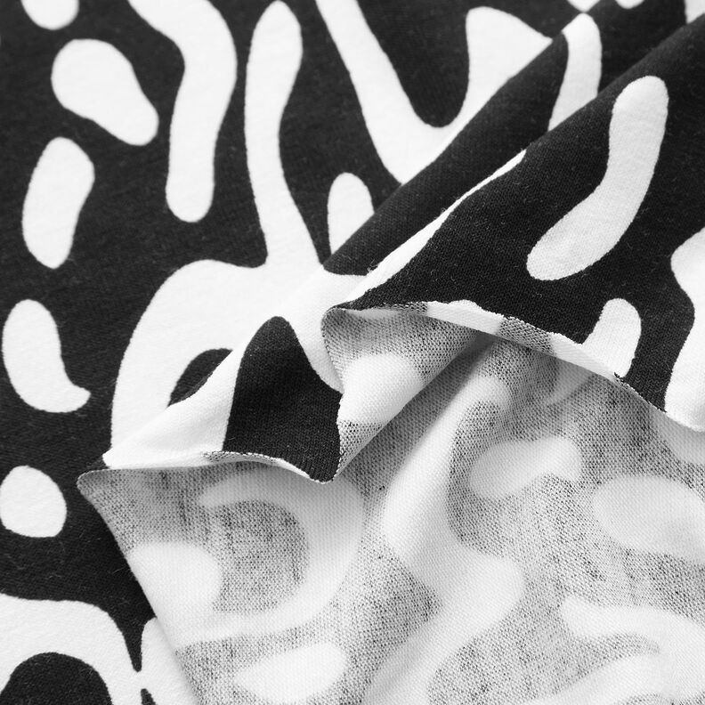 Viscose jersey abstract luipaardpatroon – zwart/wit,  image number 3
