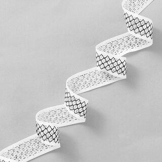 Webband Mesh [24 mm] – wit/zwart, 