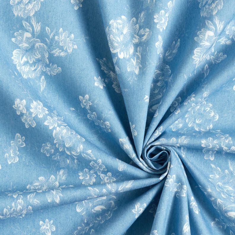 Chambray Kleine rozen – lichtblauw/ecru,  image number 3