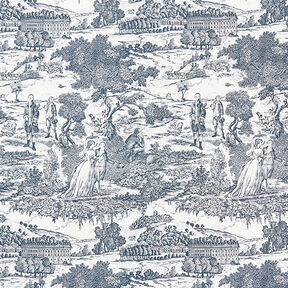 Decostof half panama Toile de Jour – marineblauw/ecru, 