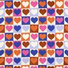 Katoenpopeline Diamanten harten | Poppy Fabrics – ivoor/koningsblauw,  thumbnail number 1