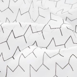 Voile viscose-zijde mix zigzag – wit/zwart, 