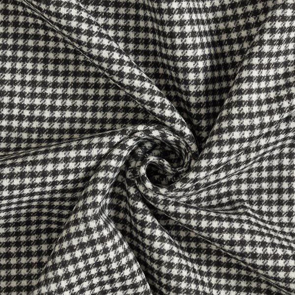 Doubleface wolmix Pepita – zwart/wit, image number 3