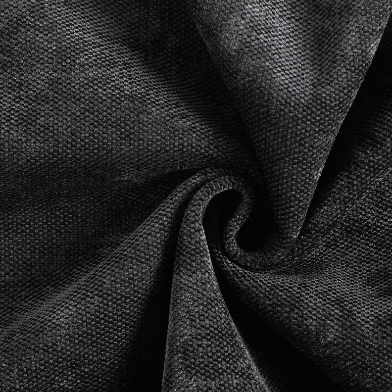 Thermische gordijnstof Chenille – zwart,  image number 1