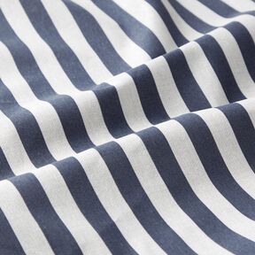 Katoenen stof Cretonne maritieme streep – zwart blauw/licht taupe, 