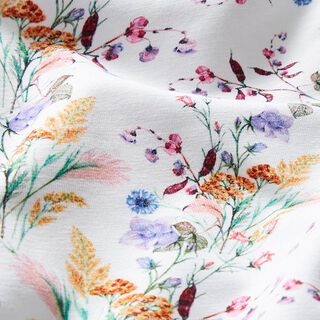 Katoenjersey Weidebloemen Digitaal printen – ecru, 