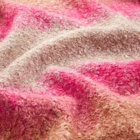Mantelstof Tricot bouclé kleurverloop – cashew/pink, 