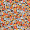 Katoenen stof Cretonne kleurrijke bloemen – licht jeansblauw/oranje,  thumbnail number 1