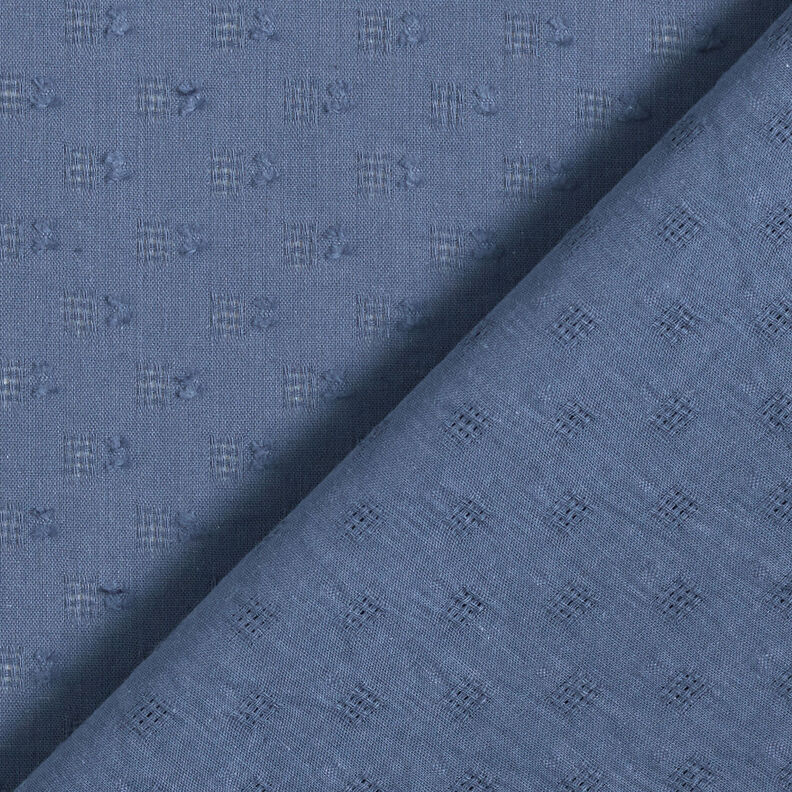 Katoenen ajour dobby – jeansblauw,  image number 5