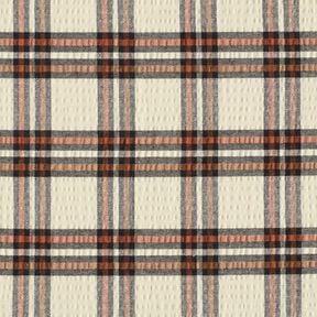 Seersucker-tartan – beige/terracotta, 