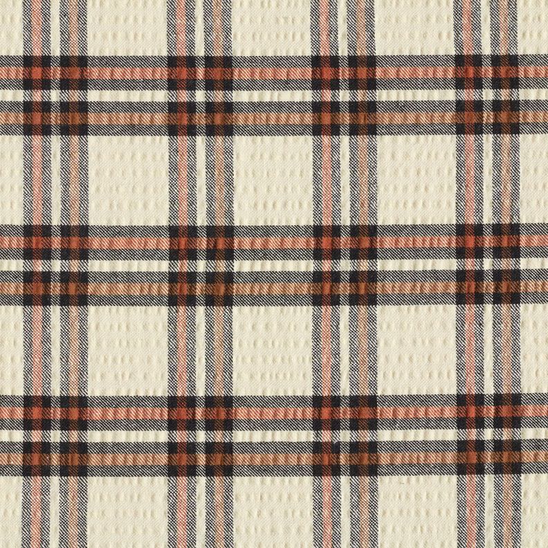 Seersucker-tartan – beige/terracotta,  image number 1