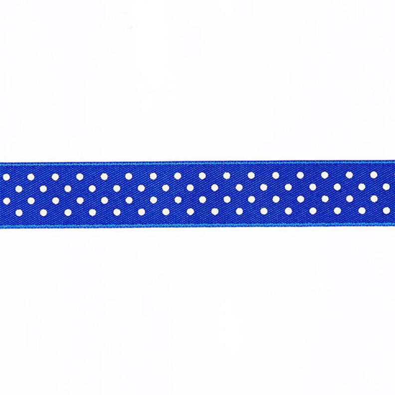 Satijnband stippen - koningsblauw/wit,  image number 1