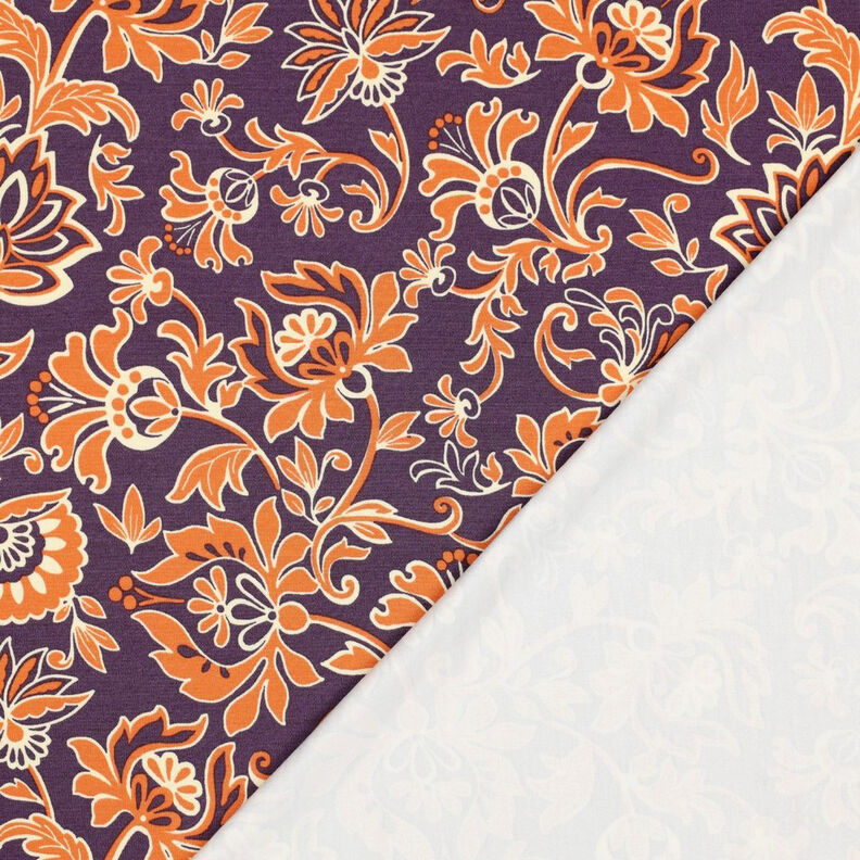 Romaniet jersey Paisley bloemen | Poppy Fabrics – lila, image number 4