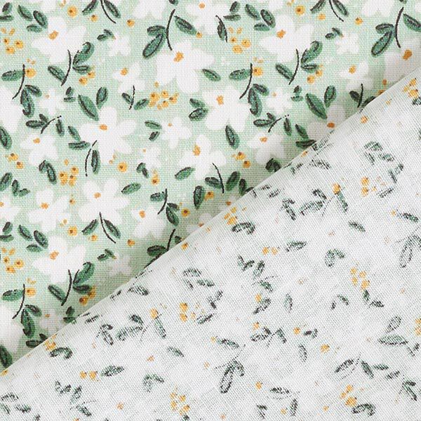 Biologisch katoenpopeline delicate bloemen – licht mint, image number 4