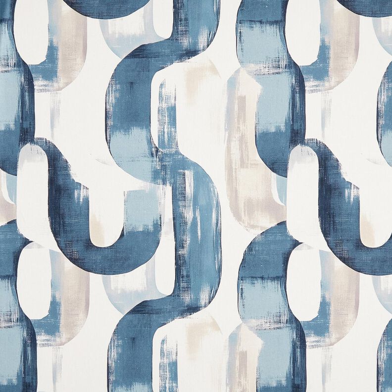 Decostof Half panama abstracte ketting – ivoor/blauw,  image number 1