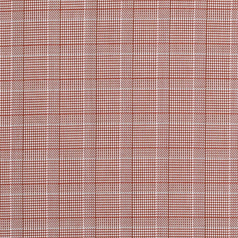 Katoen-mix Glencheck – wit/roodbruin, image number 1
