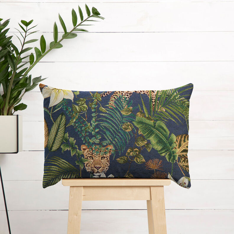 Decostof Gobelin Luipaarden in de jungle – blauw/groen, image number 7