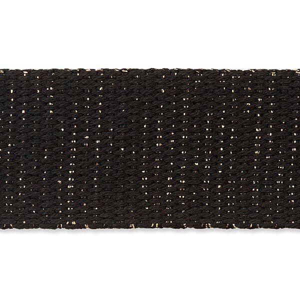 Tassenband [ 30 mm ] – zwart/goud,  image number 1
