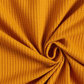 Katoenen wafel jersey effen – currygeel, 