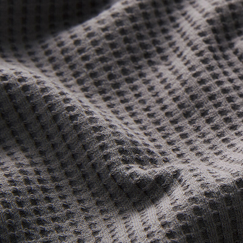 Katoenen wafel jersey effen – grijs,  image number 2
