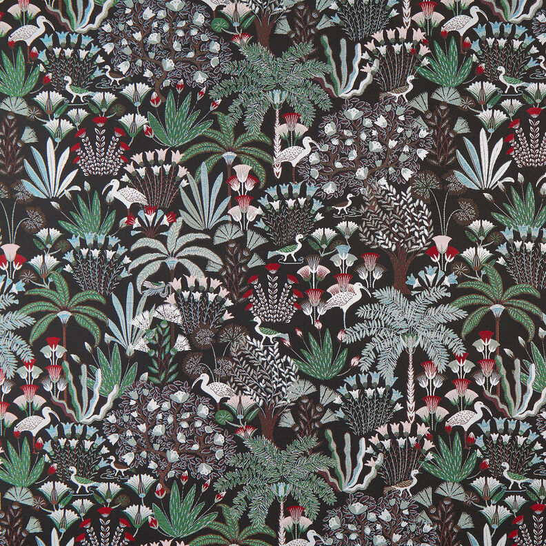Decostof Gobelin paradijselijke plantkunde – zwart/groen,  image number 1