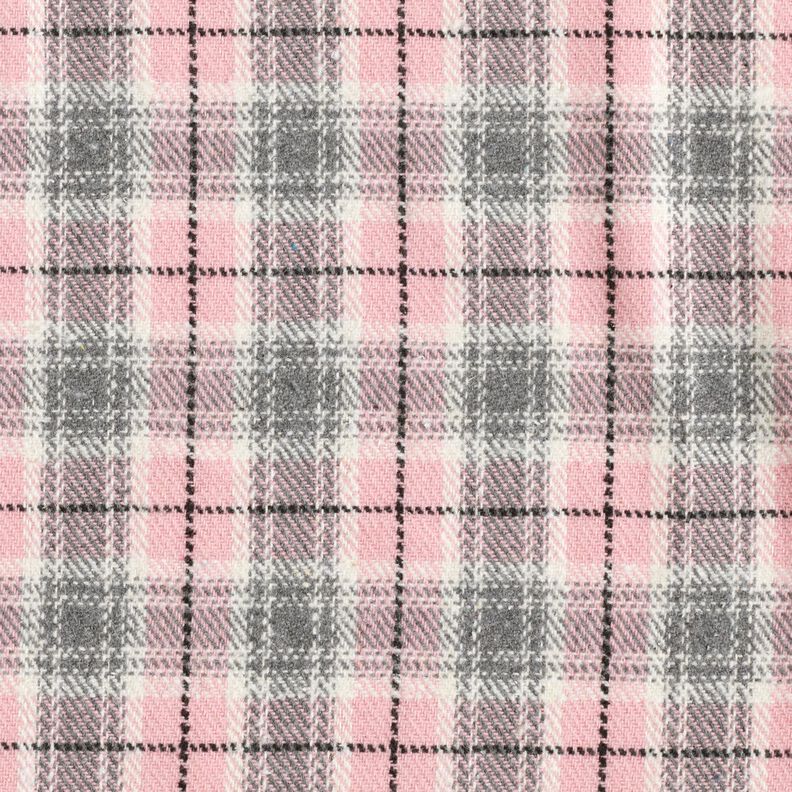 Mantelstof ruit – roze/lichtgrijs,  image number 1